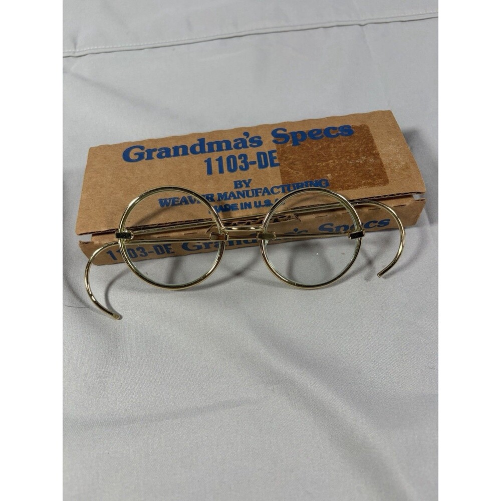 Weaver Manufacturing Grandma's Specs 1103-DE Gold Metal Round Wire Rim Victorian